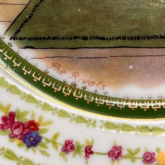 Vintage Imperial Crown Porcelain Plate China Austria The Rivals by Victor Venner - Picture 4 of 8